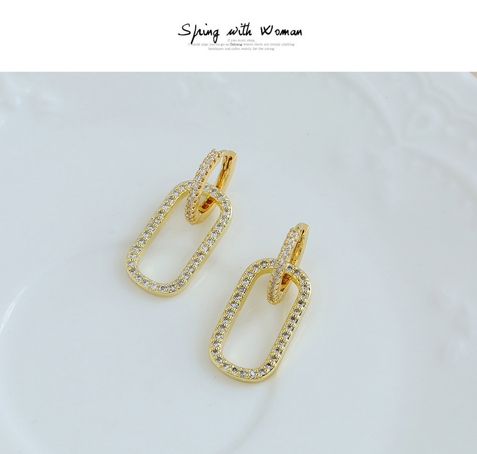 Fashion Gold Color Copper Inlaid Zircon Heart Earrings,Earrings