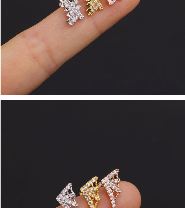 Fashion Archery Gold Stainless Steel Flower Diamond Pearl Butterfly Geometric Earrings,Earrings