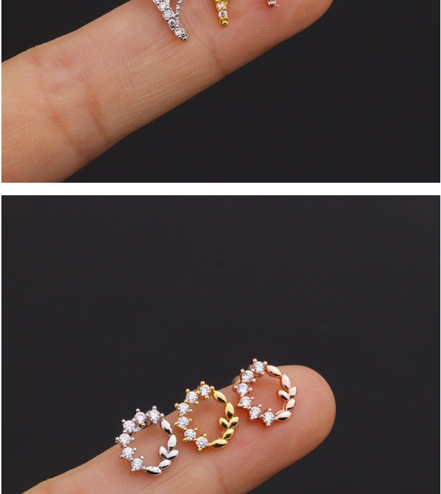 Fashion Archery Gold Stainless Steel Flower Diamond Pearl Butterfly Geometric Earrings,Earrings