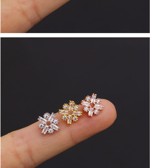 Fashion Dinosaur Gold Stainless Steel Flower Diamond Pearl Butterfly Geometric Earrings,Earrings