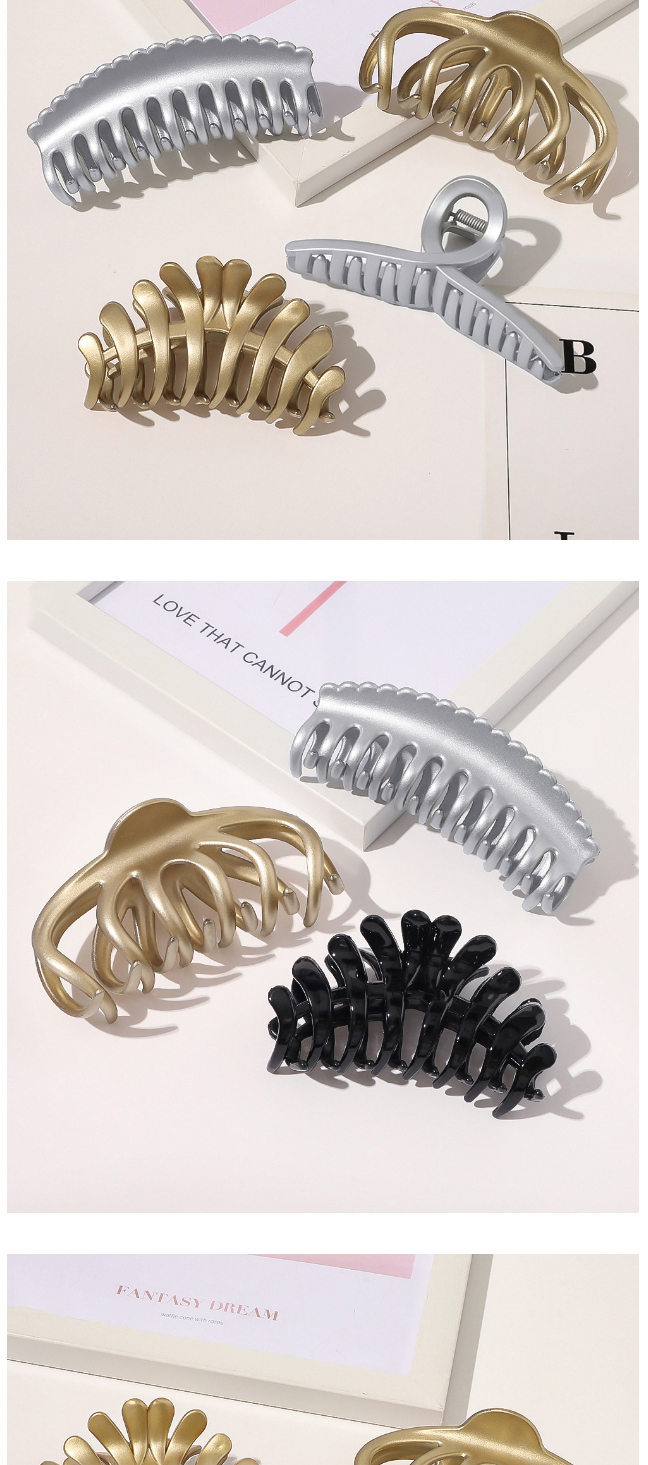 Fashion Paint Lace Clamp-silver Painted Geometric Lace Resin Hollow Grip,Hair Claws