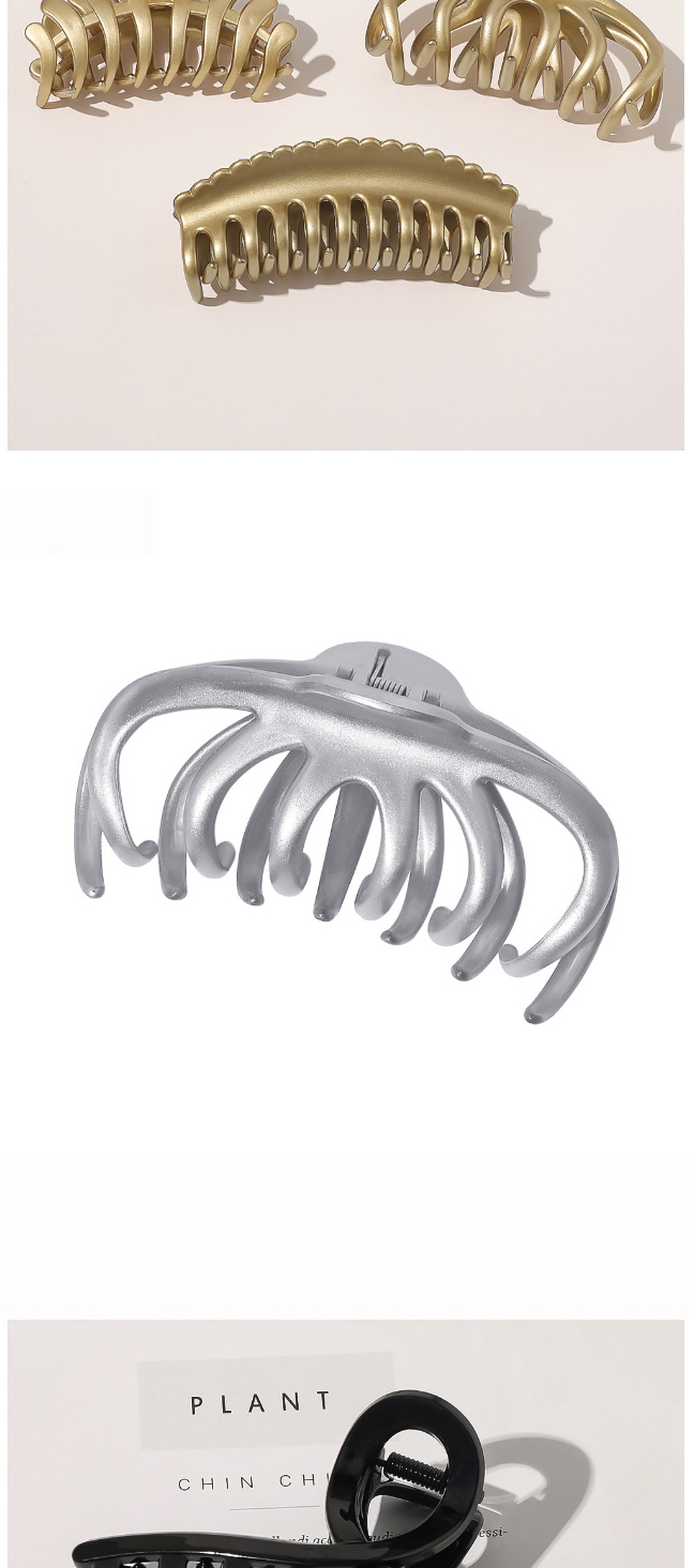 Fashion Painted Fishbone Clamp-silver Painted Geometric Lace Resin Hollow Grip,Hair Claws