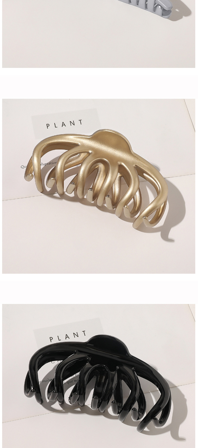 Fashion Painted Pumpkin Grab Clip-gold Painted Geometric Lace Resin Hollow Grip,Hair Claws