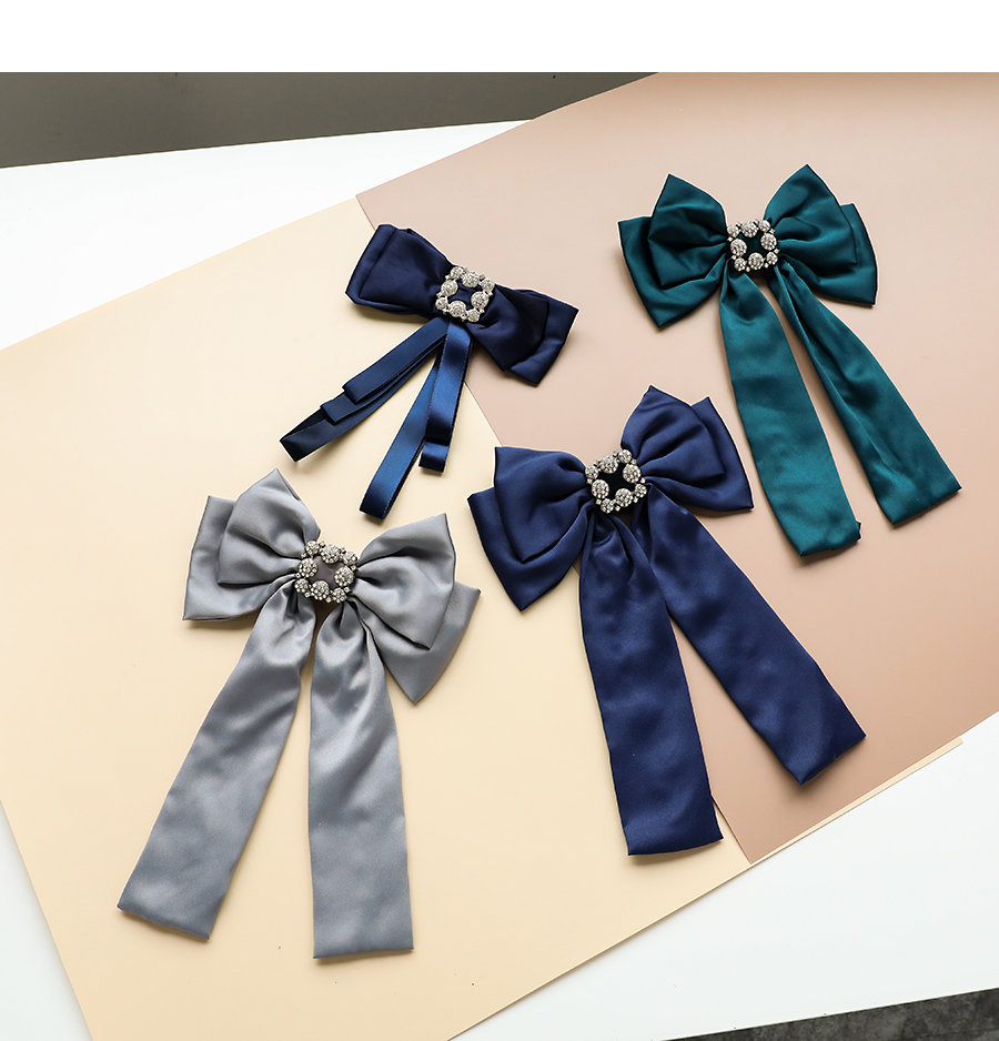 Fashion Khaki Fabric Printed Diamond Flower Bow Tie Brooch,Korean Brooches