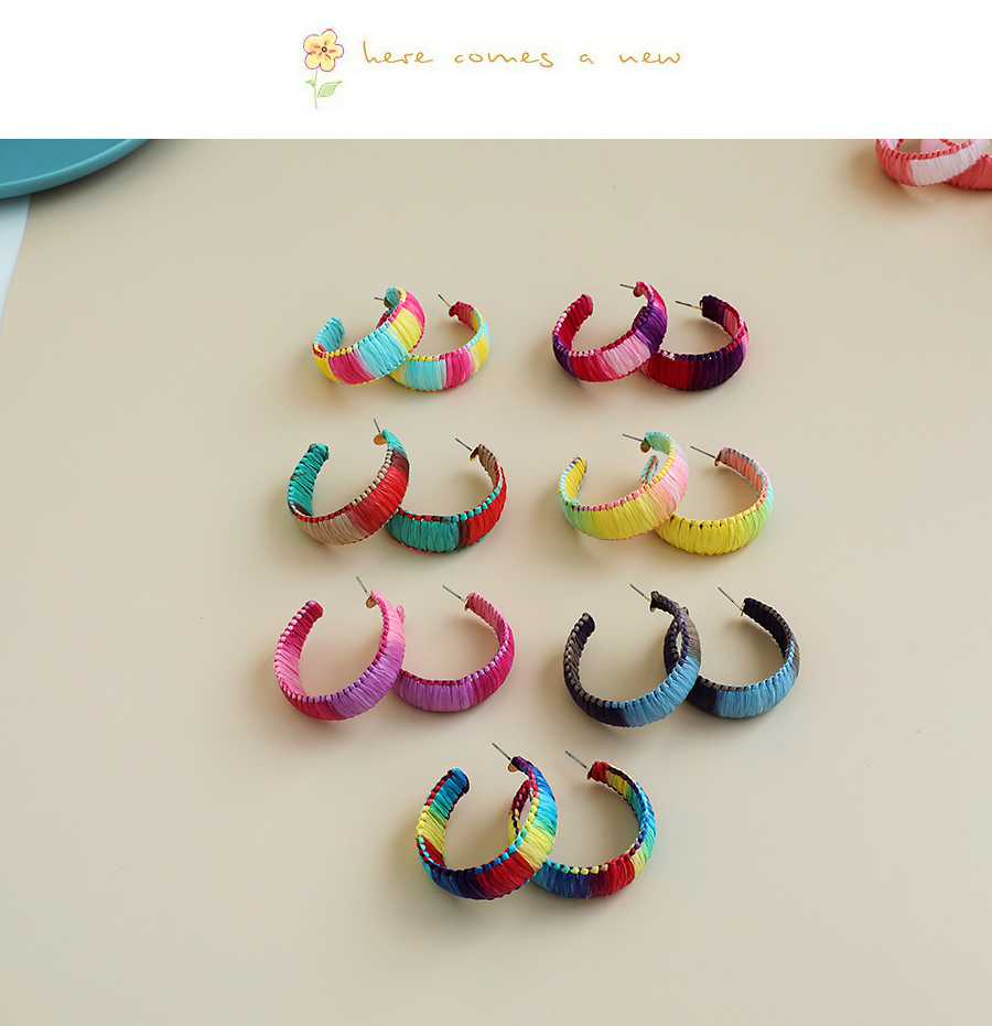 Fashion Pink Resin Letter Five-pointed Star Earrings,Drop Earrings