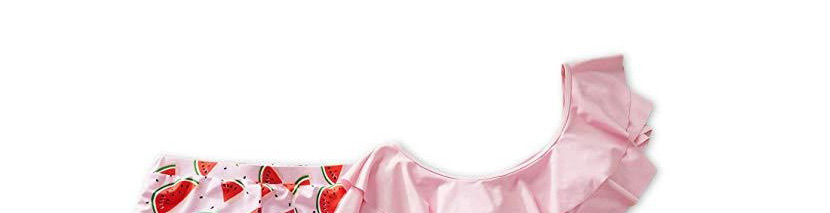 Fashion Watermelon For Boys And Children Ruffle Print Parent-child Swimsuit Suit,Kids Swimwear