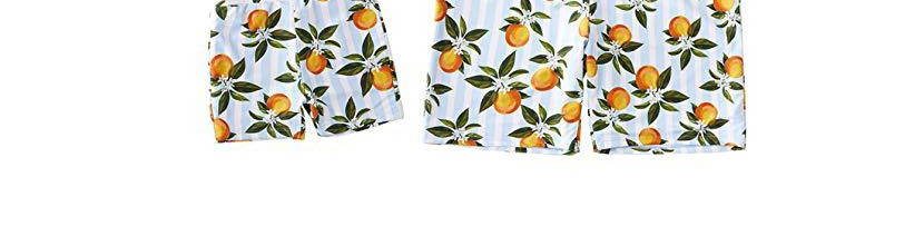 Fashion Girl Child White Lemon Ruffle Print Parent-child Swimsuit Suit,Swimwear Sets