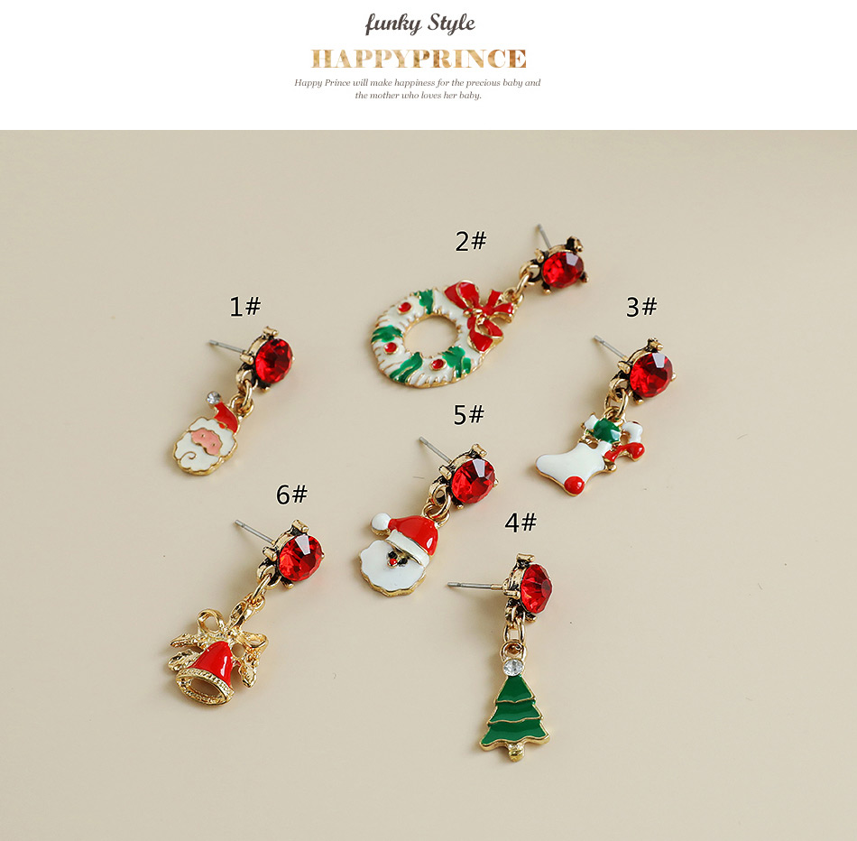 Fashion 6# Alloy Diamond Christmas Series Earrings,Drop Earrings