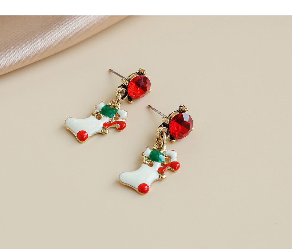 Fashion 4# Alloy Diamond Christmas Series Earrings,Drop Earrings