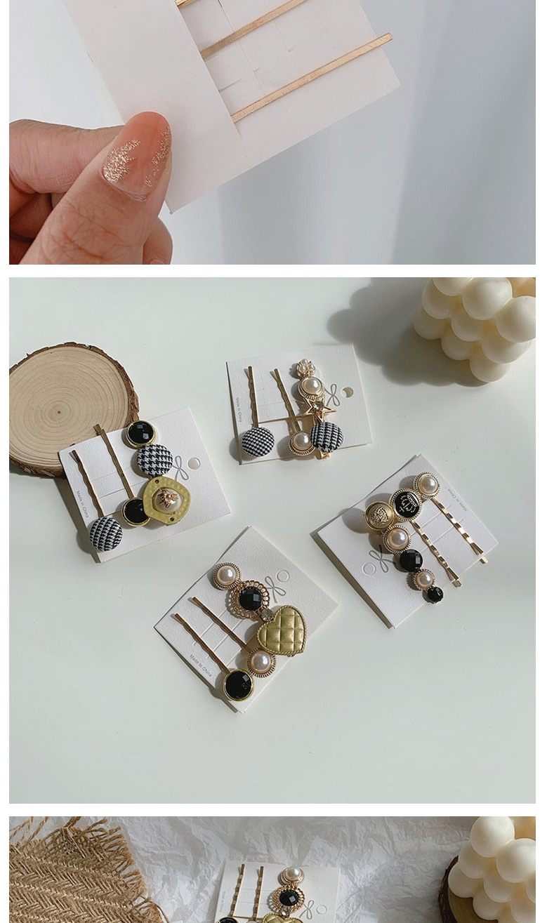 Fashion Flowers Round Pearl And Diamond Love Geometric Shaped Alloy Hairpin Set,Hairpins