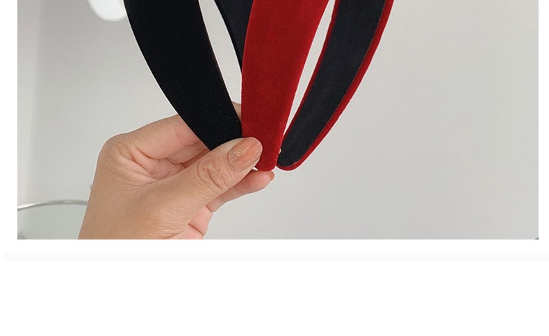 Fashion Red Wine Velvet Fabric Solid Color Broad-brimmed Headband,Head Band