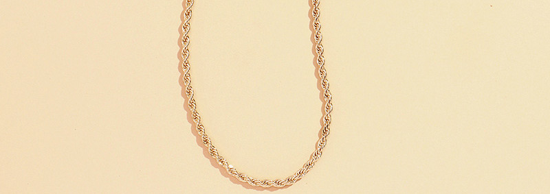 Fashion White K Whip Chain Thin Side Alloy Necklace,Chains