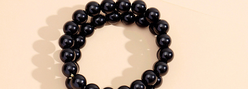 Fashion Black Environmentally Friendly Alloy Cross Round Bead Bracelet Set,Bracelets Set