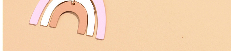 Fashion Deep Pink Half Circle Fan-shaped Spray Paint Alloy Contrast Earrings,Drop Earrings