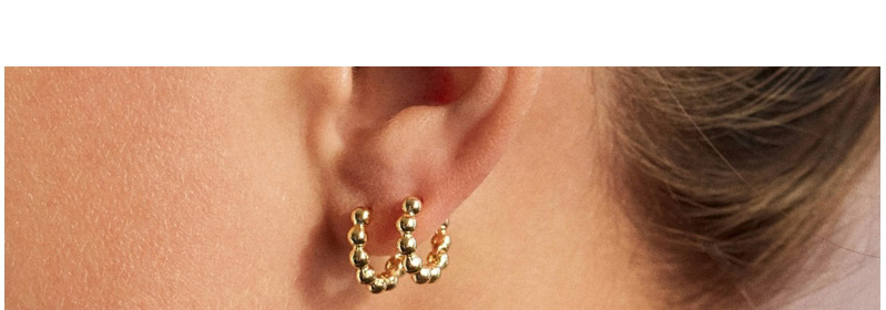 Fashion Gold Color Doudou Chain Round Alloy Earrings,Stud Earrings