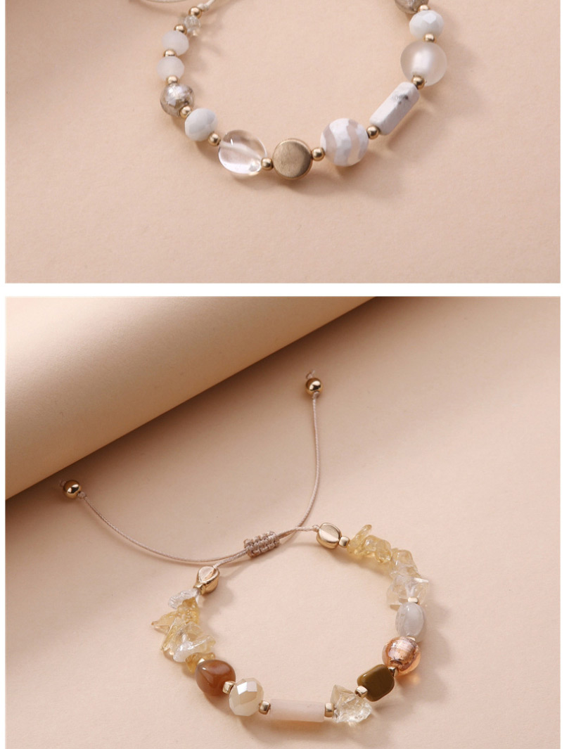 Fashion White Broken Stone Geometric Drawstring Adjustable Bracelet,Fashion Bracelets