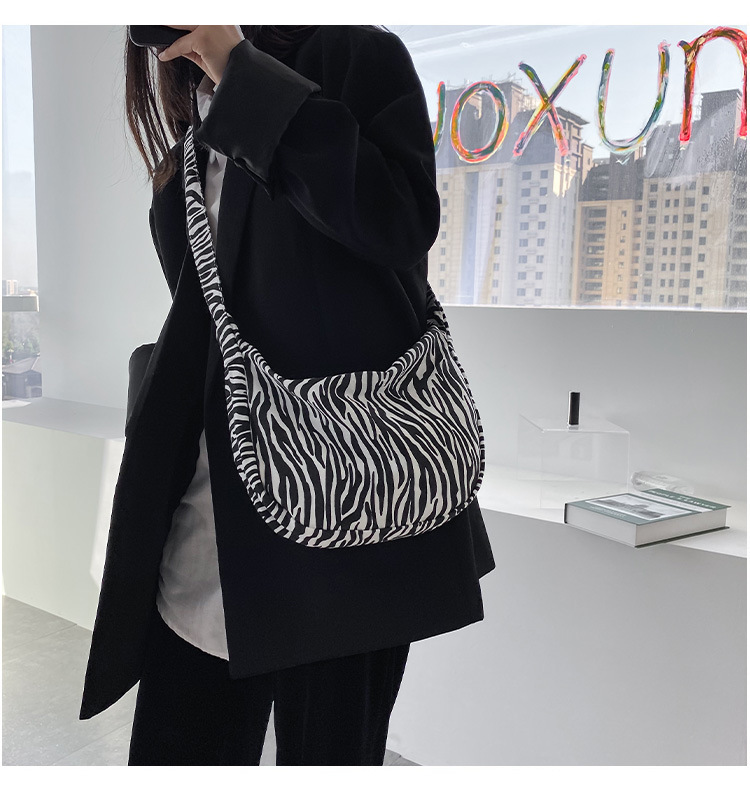 Fashion Brown Canvas Leopard And Zebra Print One-shoulder Messenger Bag,Shoulder bags