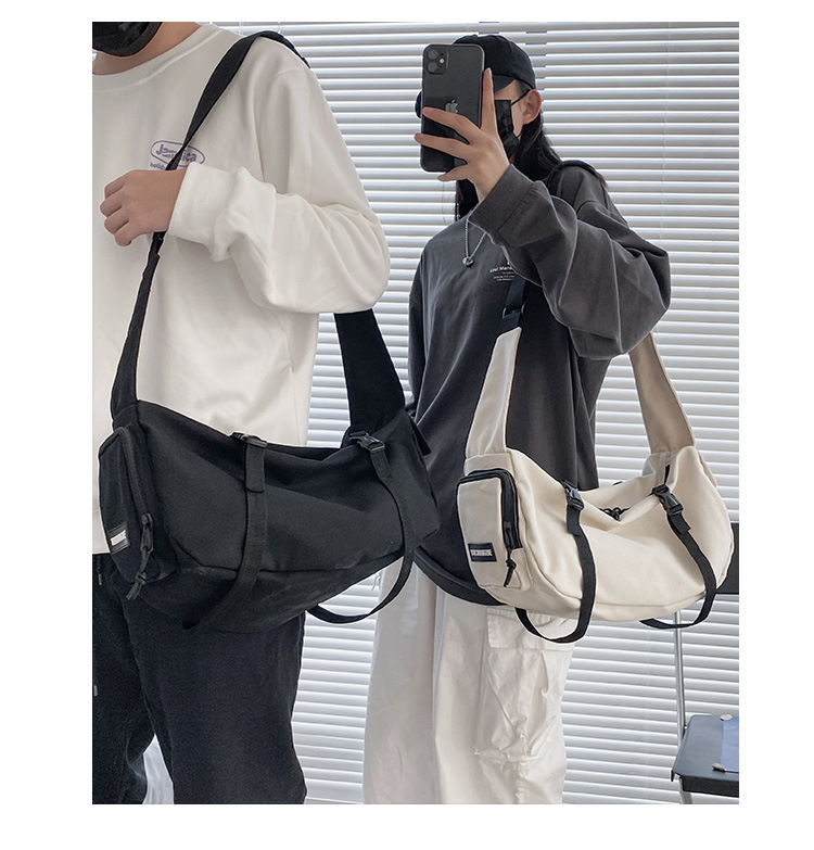 Fashion Black Letter Canvas Stitching Shoulder Messenger Bag,Shoulder bags