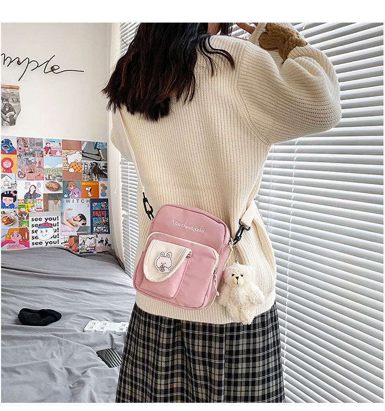 Fashion Blue Without Pendant Contrast Stitching Letter Embroidery Diagonal Shoulder Bag,Messenger bags