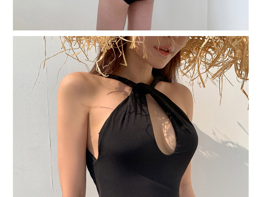 Fashion Green+yellow Stitching Contrast Cross Cutout One-piece Swimsuit,One Pieces