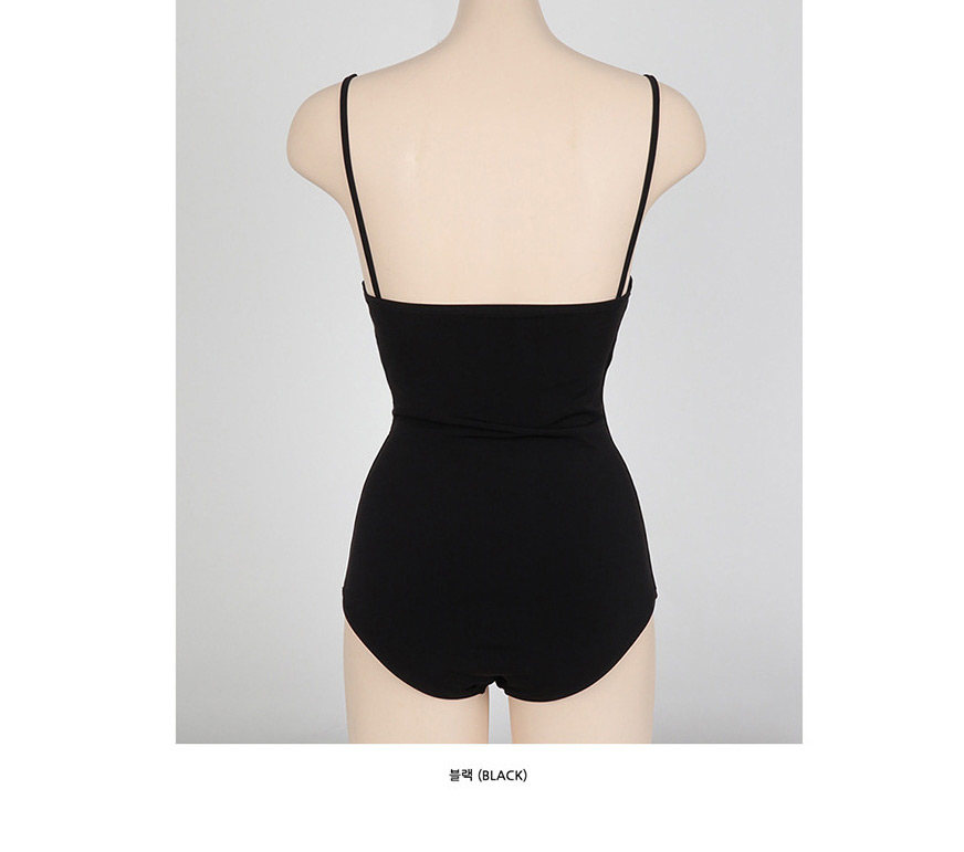 Fashion Black Triangular Halter One-piece Swimsuit,One Pieces
