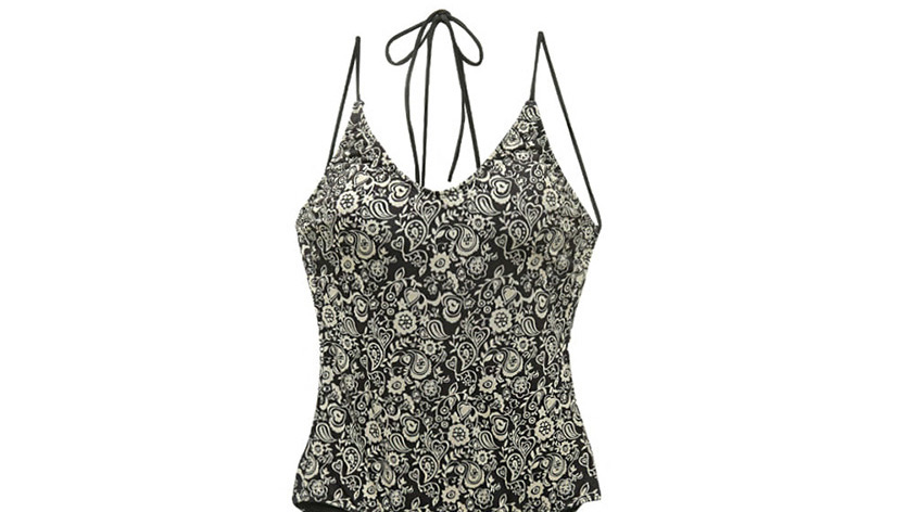 Fashion Printing Flower Print Leaky Back One-piece Swimsuit,One Pieces