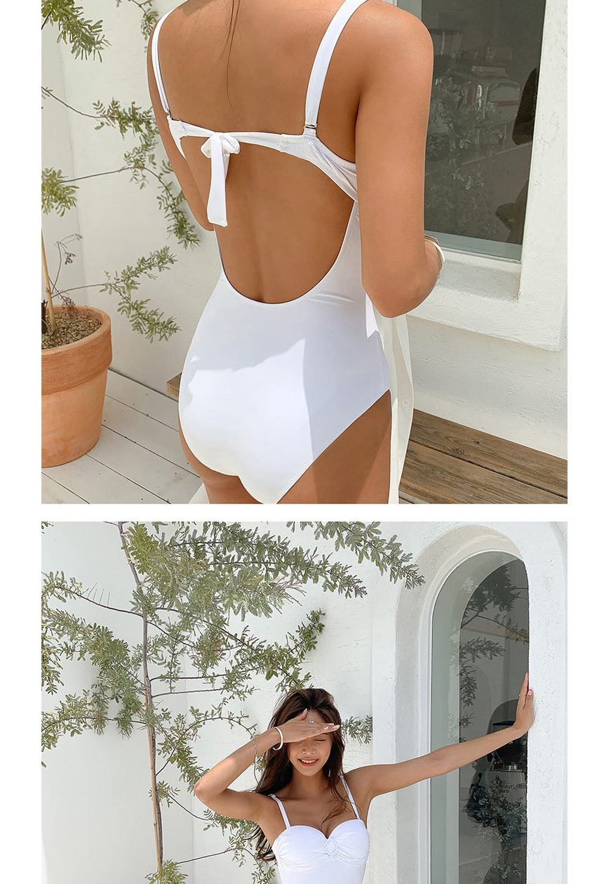 Fashion Brown One-piece Swimsuit With Cross Metal Buckle Strap,One Pieces