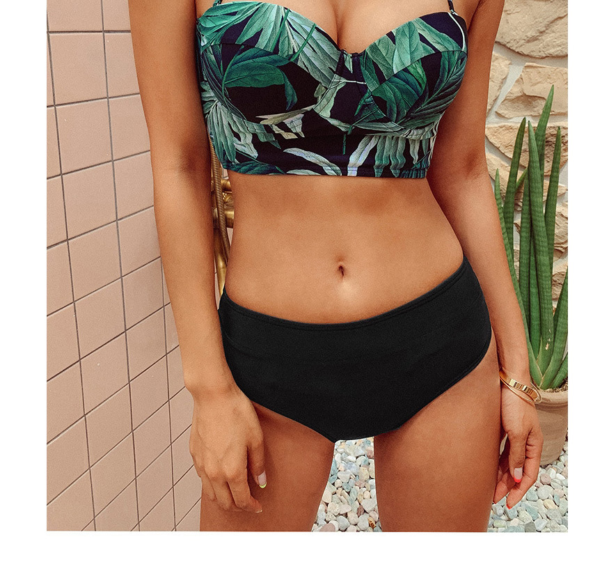 Fashion Printing Printed Underwire Contrast Color Split Swimsuit,Swimwear Sets