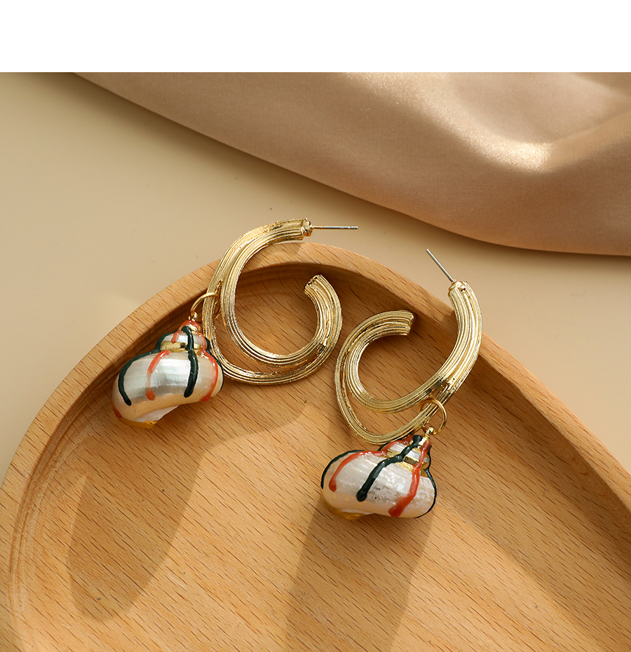 Fashion Gold Color Alloy Conch Earrings,Drop Earrings