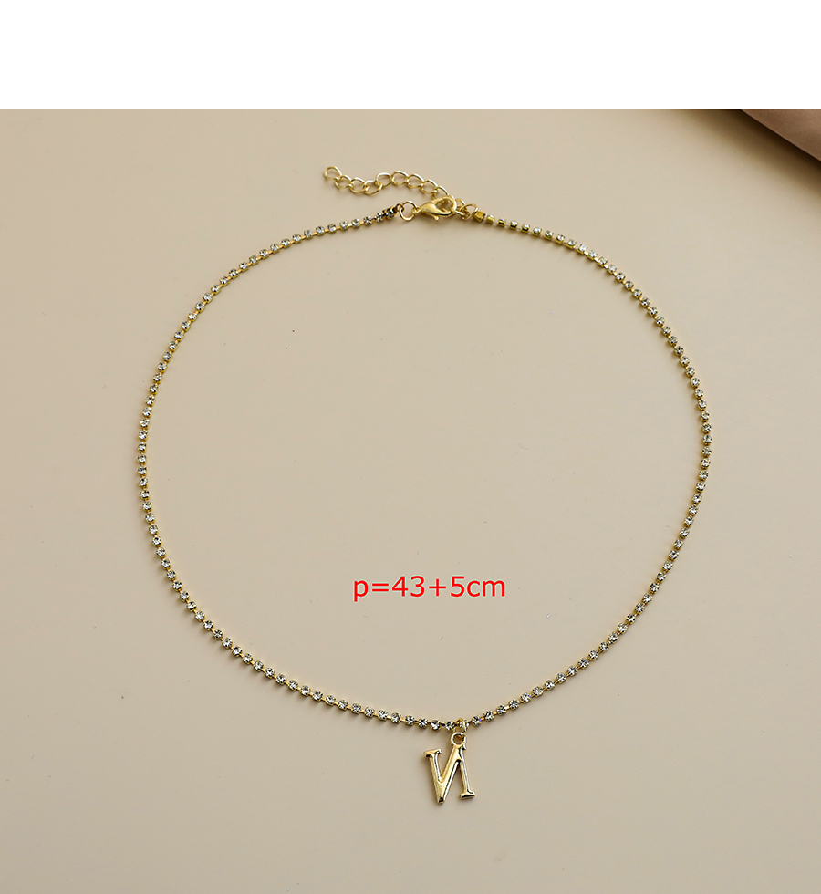 Fashion Z Alloy Diamond And Gold Letter Necklace,Pendants
