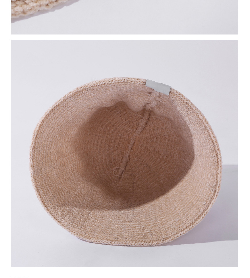 Fashion Beige Pure Color Cloth Label Lamb Wool Fisherman Hat,Sun Hats