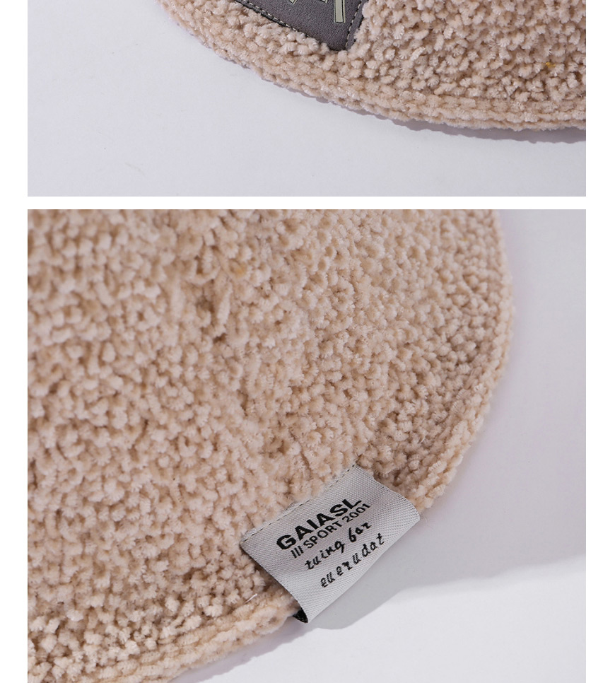Fashion Caramel Pure Color Cloth Label Lamb Wool Fisherman Hat,Sun Hats