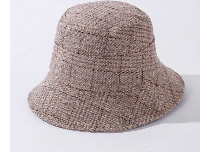 Fashion Black Striped Woolen Plaid Fisherman Hat,Sun Hats