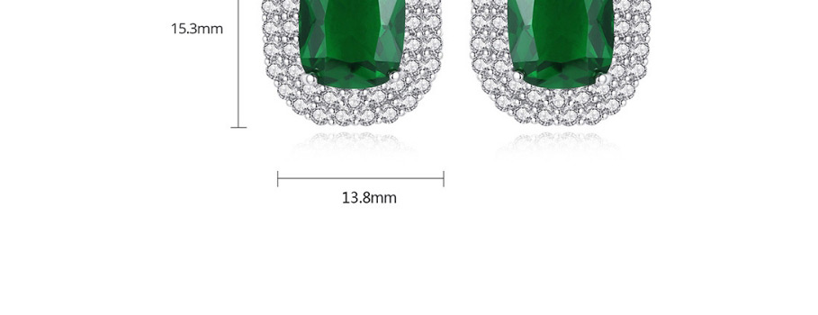 Fashion Platinum Zircon Inlaid Geometric Earrings,Earrings