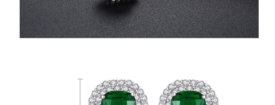 Fashion Platinum Zircon Inlaid Geometric Earrings,Earrings
