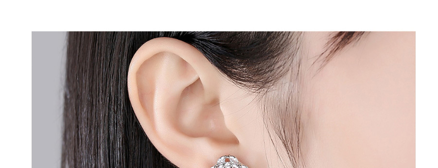 Fashion Platinum Copper And Zircon Diamond Earrings,Earrings