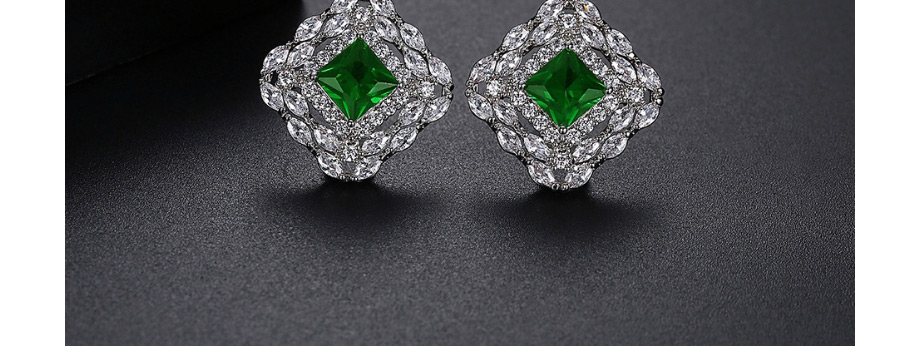 Fashion Platinum Copper And Zircon Diamond Earrings,Earrings