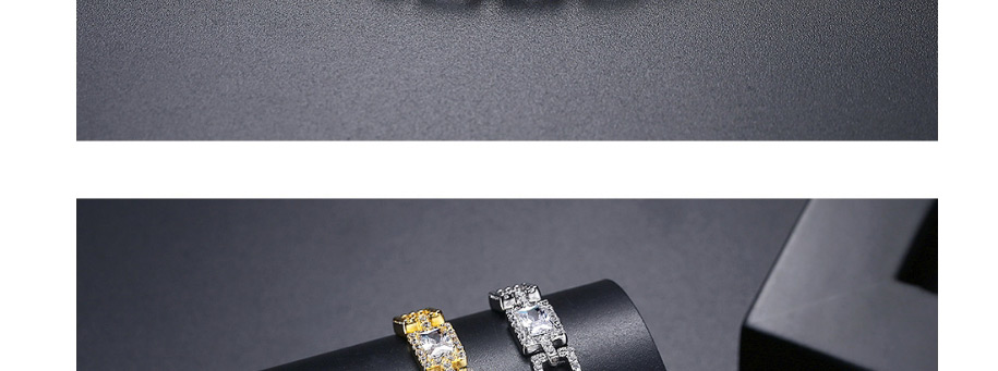 Fashion Platinum Geometric Copper Inlaid Zircon Pull-out Bracelet,Bracelets
