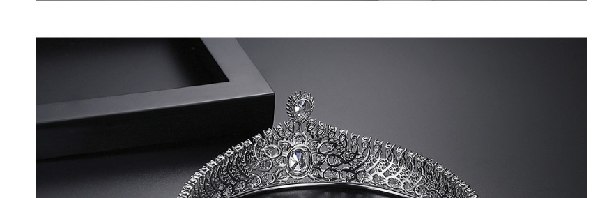Fashion Platinum Copper Inlaid Zircon Drop Geometric Crown,Head Band