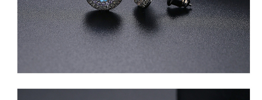 Fashion Gold Copper Inlaid Zircon Round Contrast Earrings,Earrings