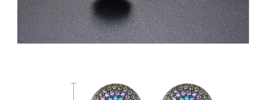Fashion Gold Copper Inlaid Zircon Round Contrast Earrings,Earrings