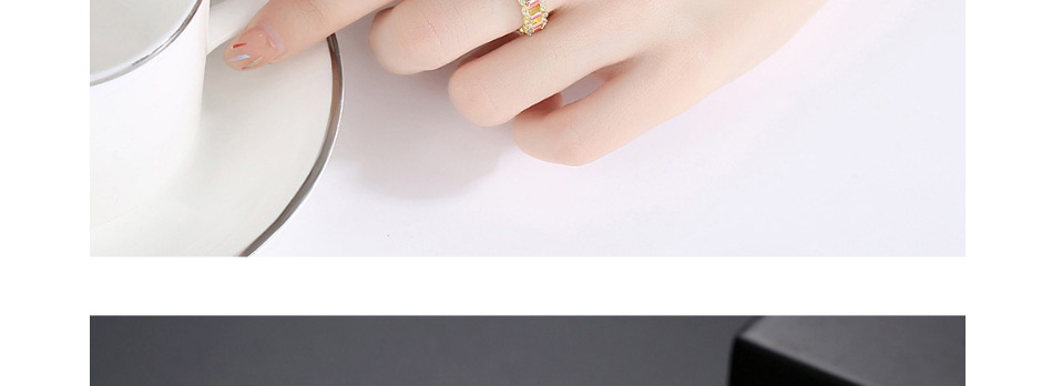 Fashion Platinum Copper Inlaid Zircon Geometric Hollow Ring,Fashion Rings