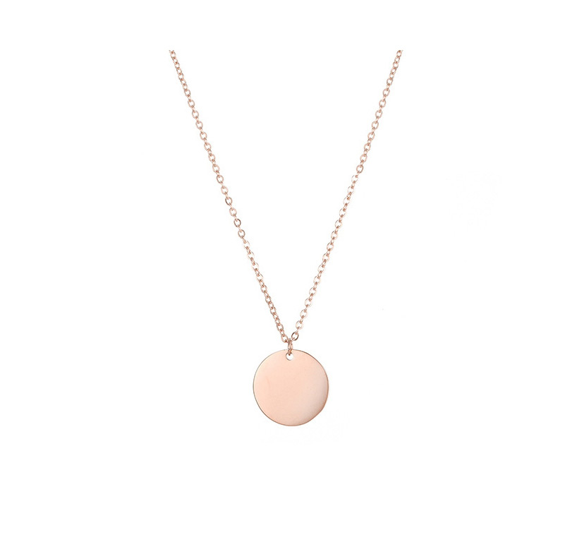 Fashion Rose Gold-226 Butterfly Hollow Stainless Steel Round Necklace (15mm),Necklaces