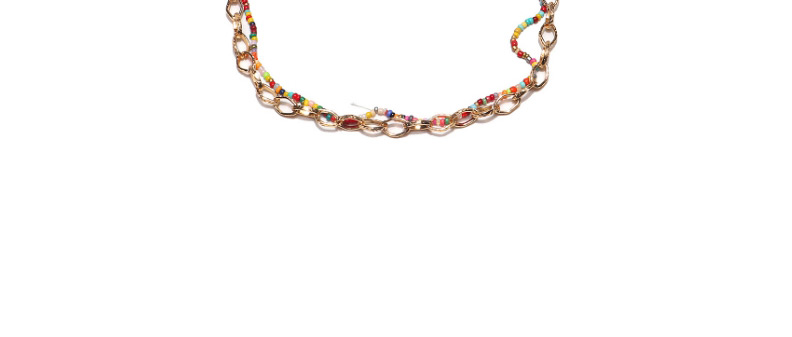 Fashion Color Double Layer Rice Bead Aluminum Chain Beaded Handmade Glasses Chain,Sunglasses Chain