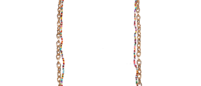 Fashion Color Double Layer Rice Bead Aluminum Chain Beaded Handmade Glasses Chain,Sunglasses Chain