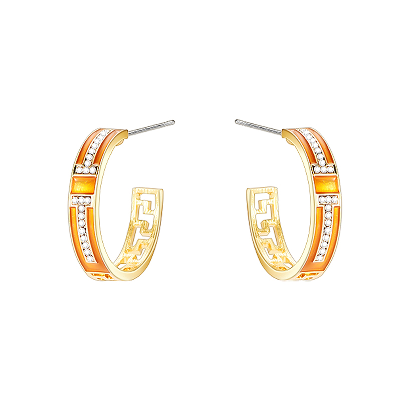 Fashion Color Diamond Drop Oil Geometric Alloy Earrings,Stud Earrings