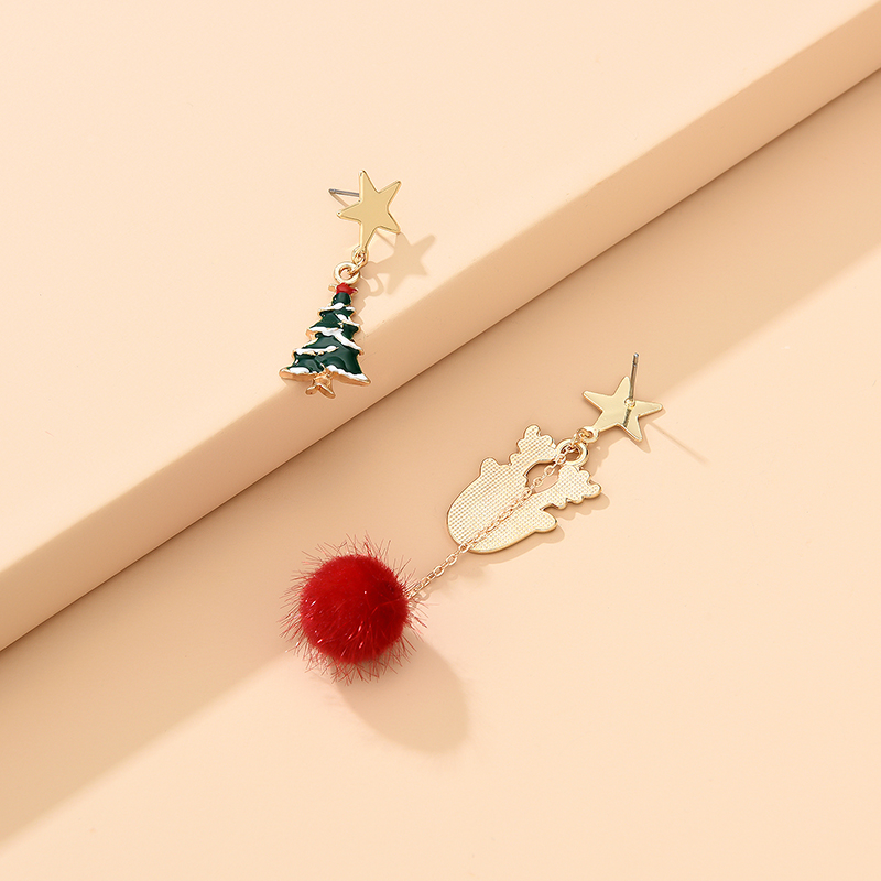 Fashion Color Christmas Santa Snowman Elk Oil Drop Alloy Earring Set,Jewelry Sets