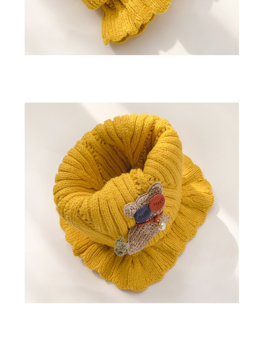 Fashion Yellow Kitten 2 Years Old -12 Years Old Woolen Knitted Bear Apple Childrens Neck Scarf,knitting Wool Scaves