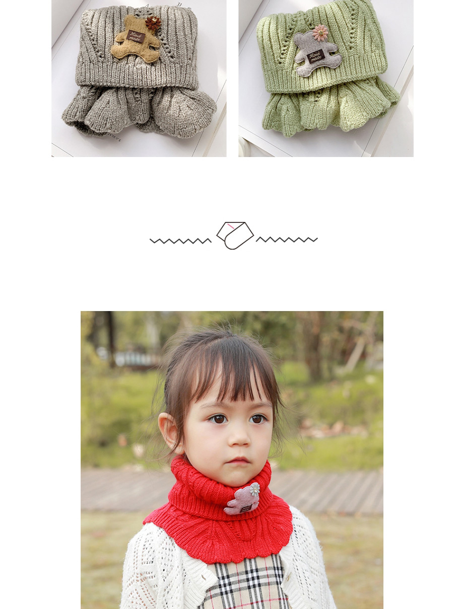 Fashion Red Apple 2 Years Old -12 Years Old Woolen Knitted Bear Apple Childrens Neck Scarf,knitting Wool Scaves