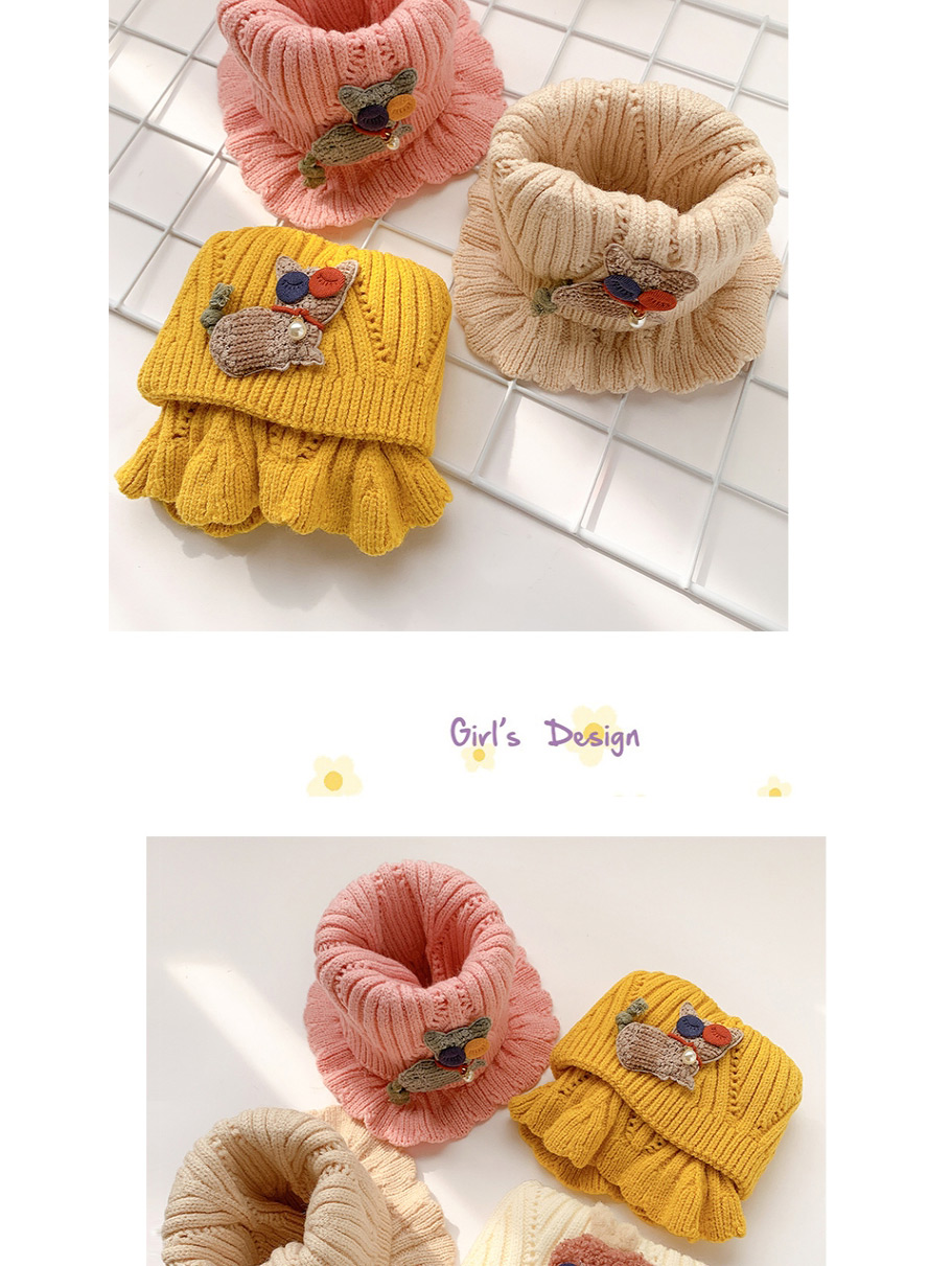 Fashion Off-white Apple 2 Years Old -12 Years Old Woolen Knitted Bear Apple Childrens Neck Scarf,knitting Wool Scaves